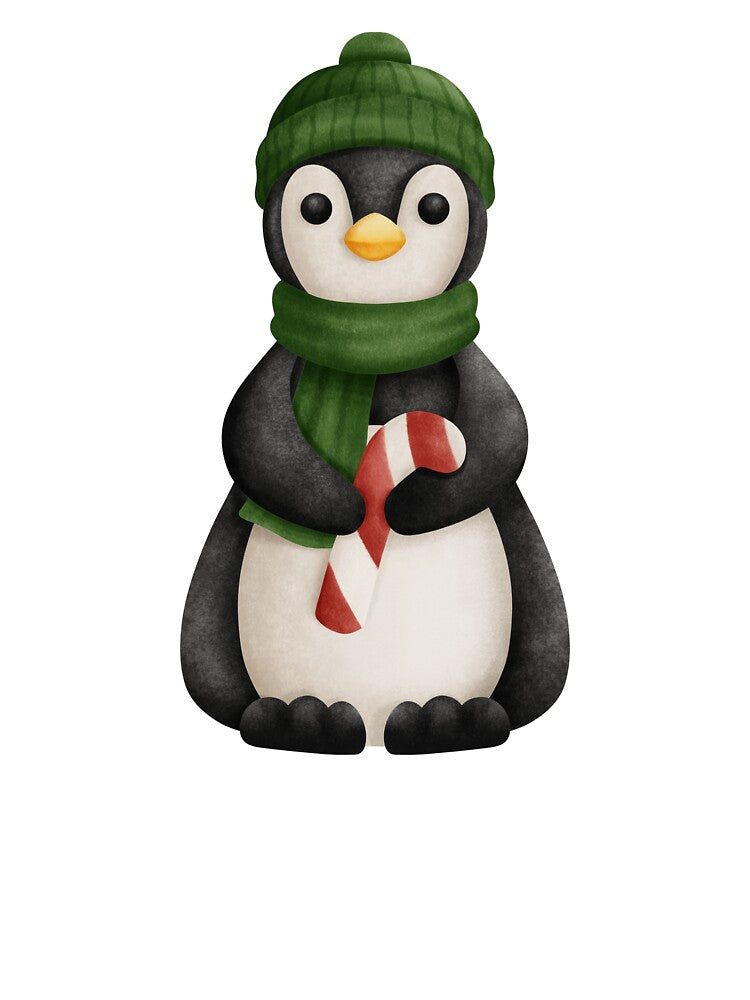 "Winter-Ready Penguin: Rocking a Green Hat and Scarf" by Maximuse Store