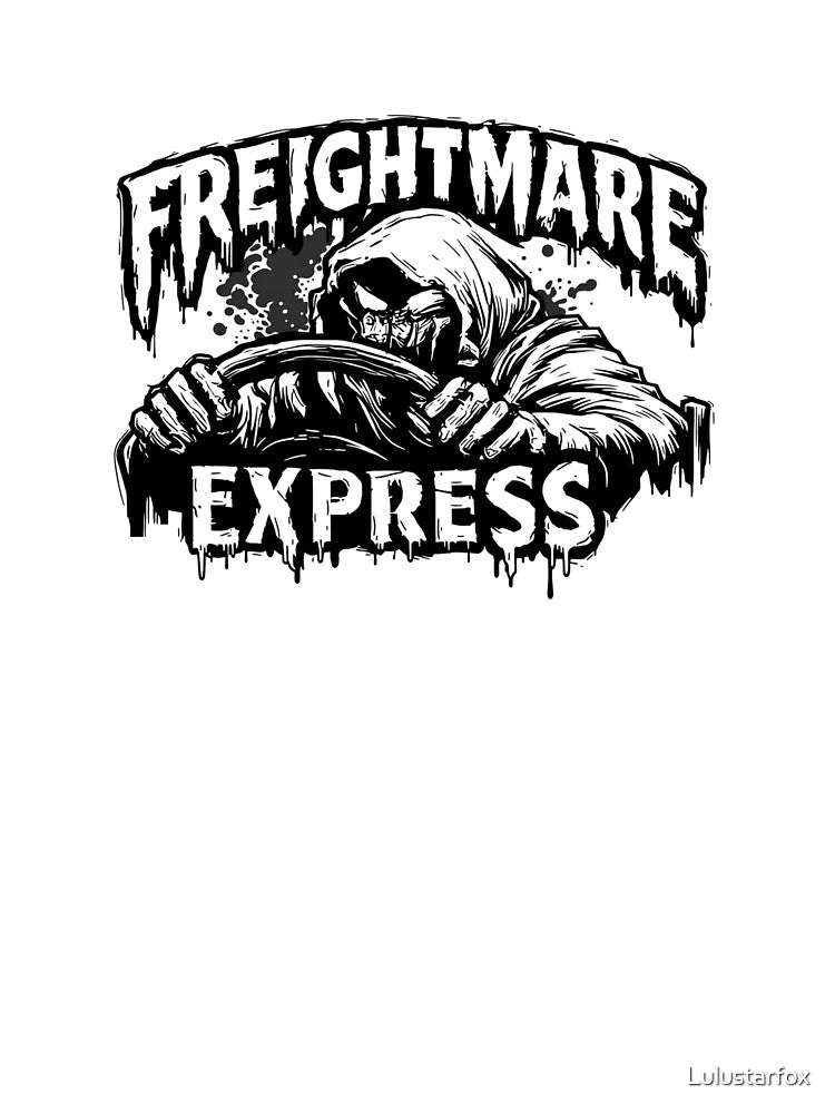 Freightmare Express Halloween Trucker Grim Reaper Driver Spooky Freight Shirt by Lulustarfox