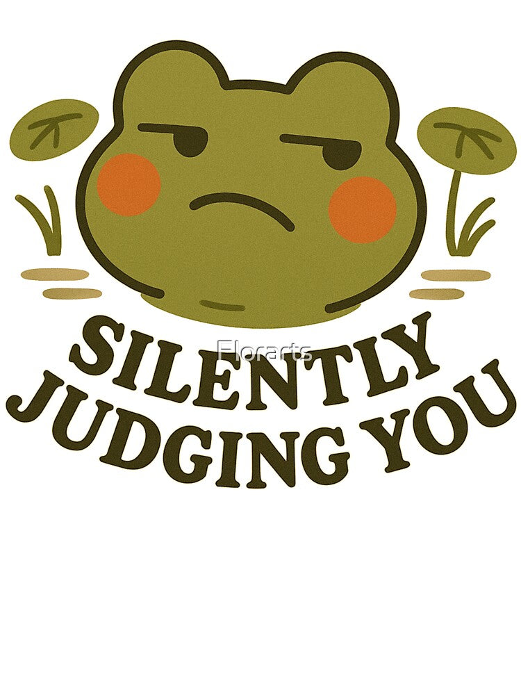 Silently Judging You Frog | Cute Grumpy Frog Meme Aesthetic by Florarts