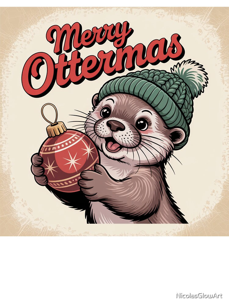 Merry Ottermas | T-Shirt by NicolasGlowArt