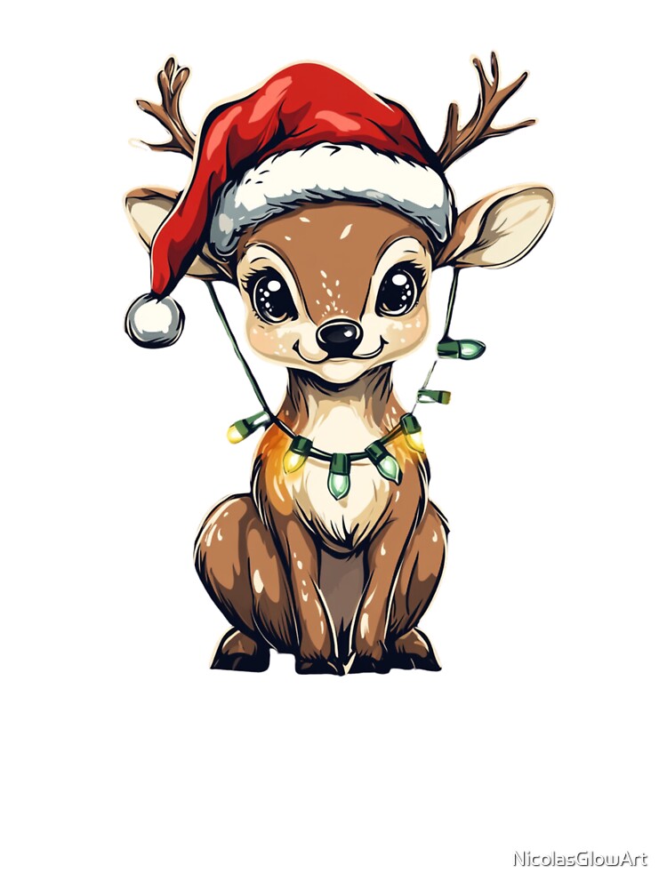 Christmas Deer Sticker by NicolasGlowArt