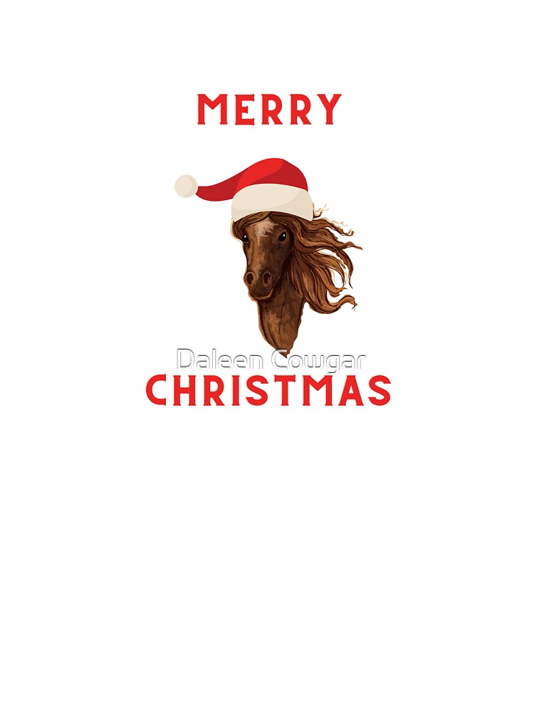 Merry Christmas | Sketched Brown Horse Head by Daleen Cowgar