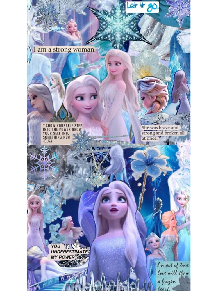 Elsa Frozen Blue Ice Aesthetic Dreamy Princess Collage by lilacWhim