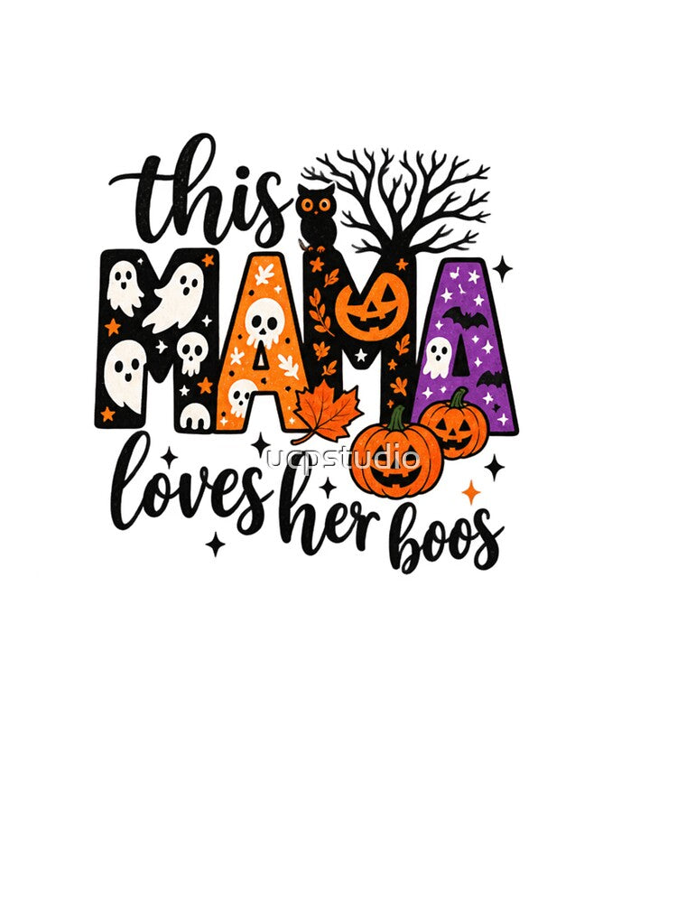 This Mama Loves Her Boos Cute Halloween Spooky Ghost Design by ucpstudio