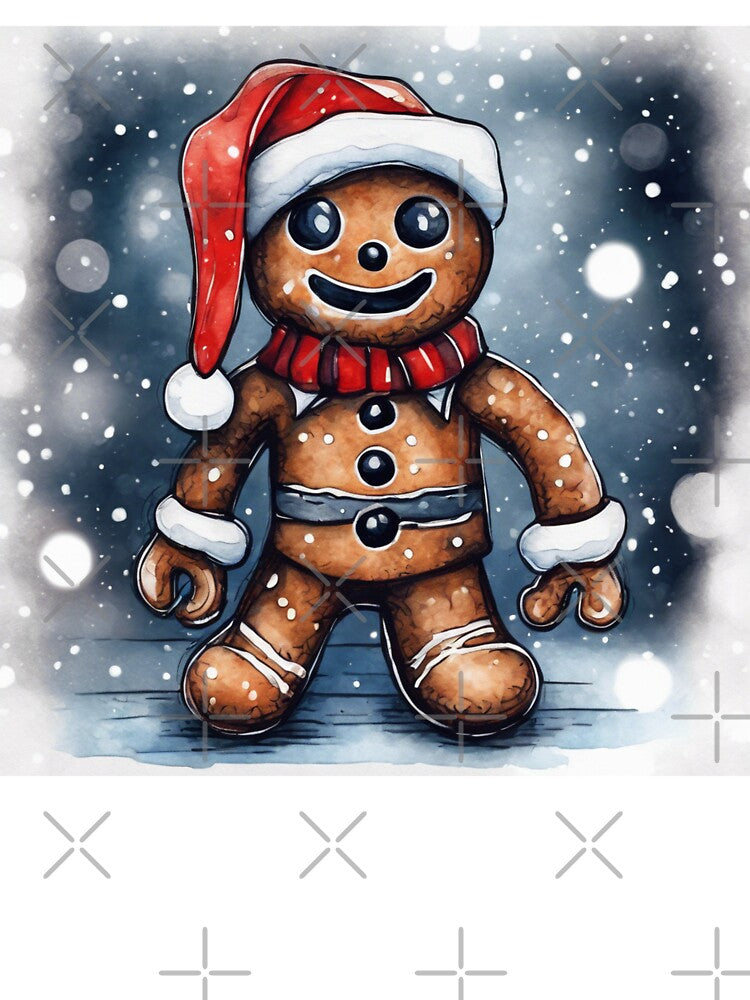 Christmas and Holiday Gingerbread man - Watercolor & Ink 10 by KBMediaArt