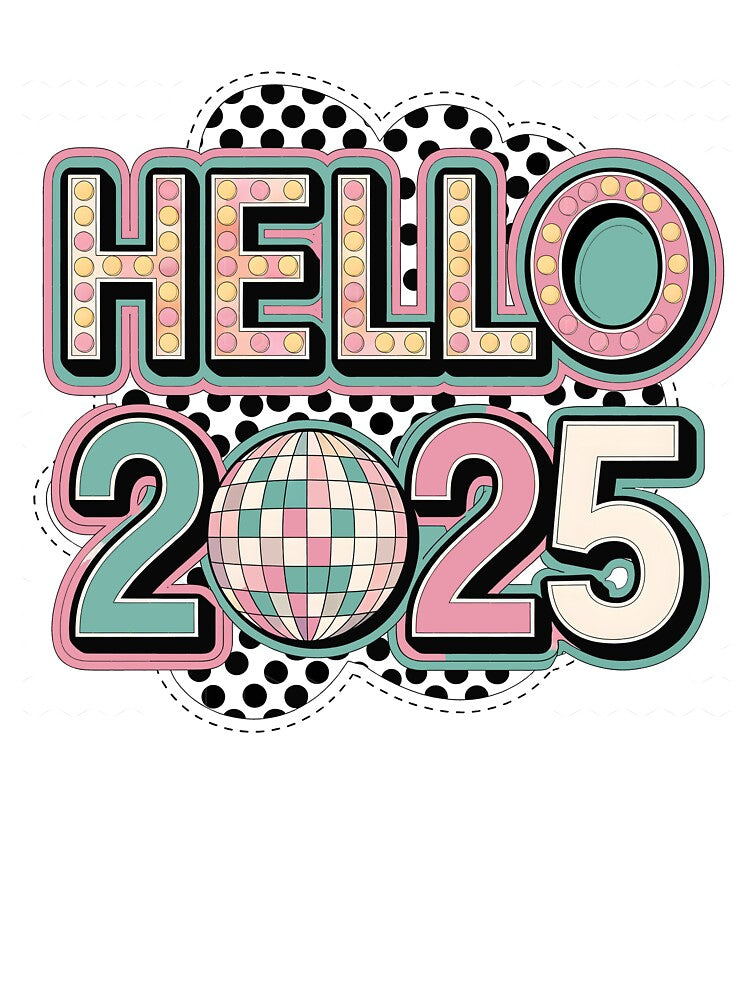 Hello 2025, Retro Happy New Year 2025 by Tomaswikstrom