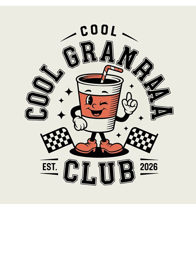 Cool Grandma Club Retro Drink Cartoon Design by TobyWhitmore