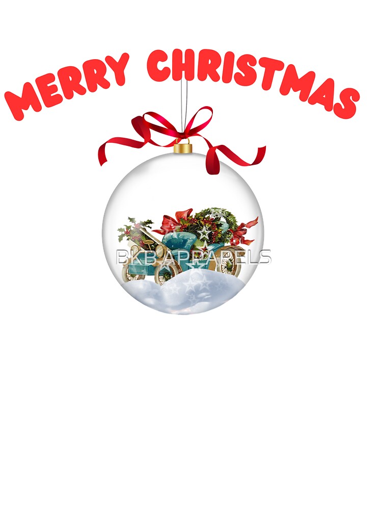 Merry Christmas Ornament Holiday Bauble Illustration T-Shirt by BKB APPARELS