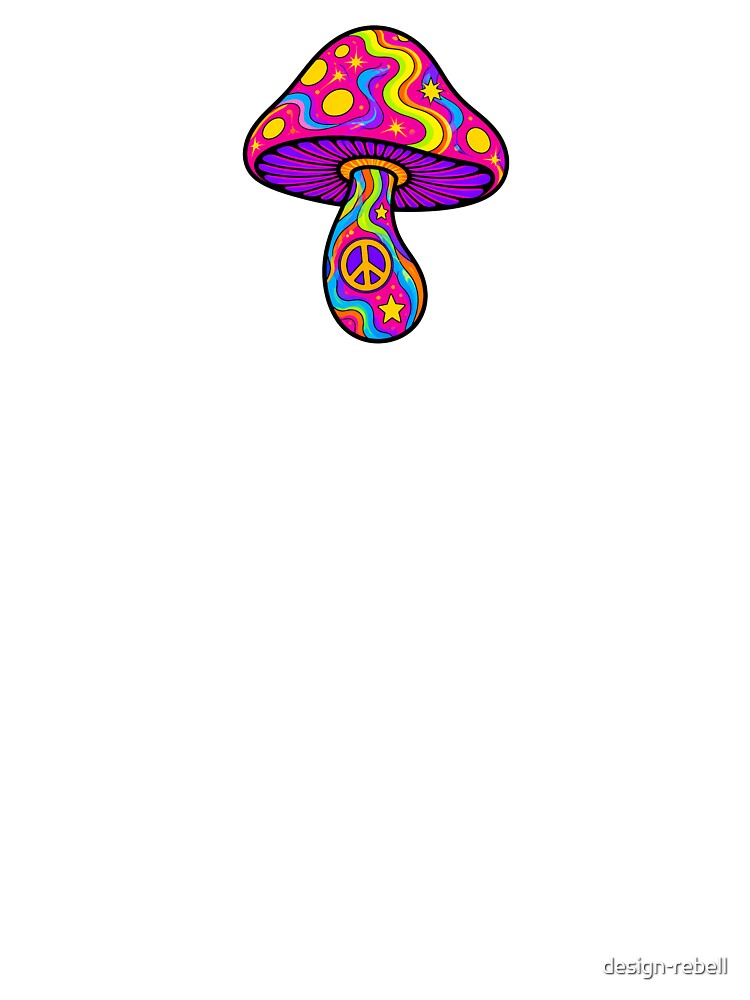 Psychedelic Mushroom – Retro Peace Vibes – Colorful Mushroom by design-rebell