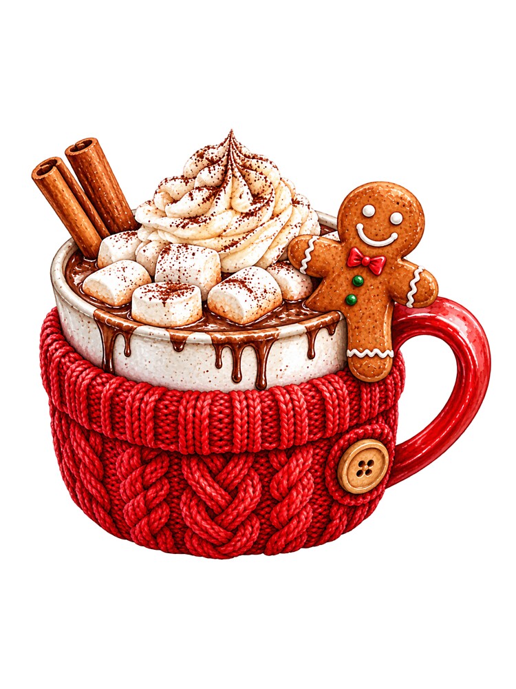 Christmas Hot Chocolate Gingerbread Cozy Mug by GSizzle1