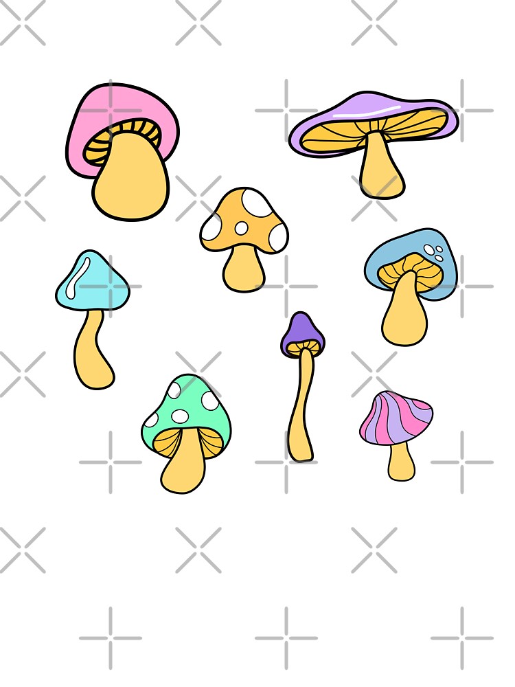 Pastel Mushroom Pattern - Pink Background by KTCreativeSide
