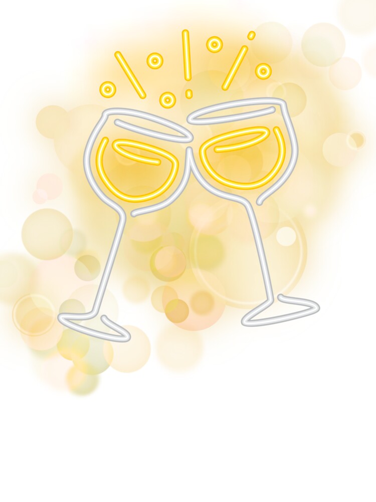 Neon Champagne Glass – Modern Party Illustration by iamKRUK