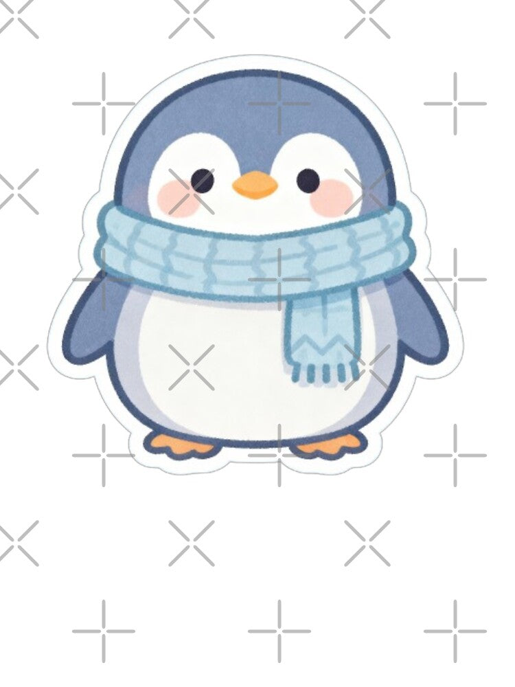 Cute Winter Penguin Sticker | Kawaii Penguin with Scarf | Adorable Animal Art by MiniPrintMagic
