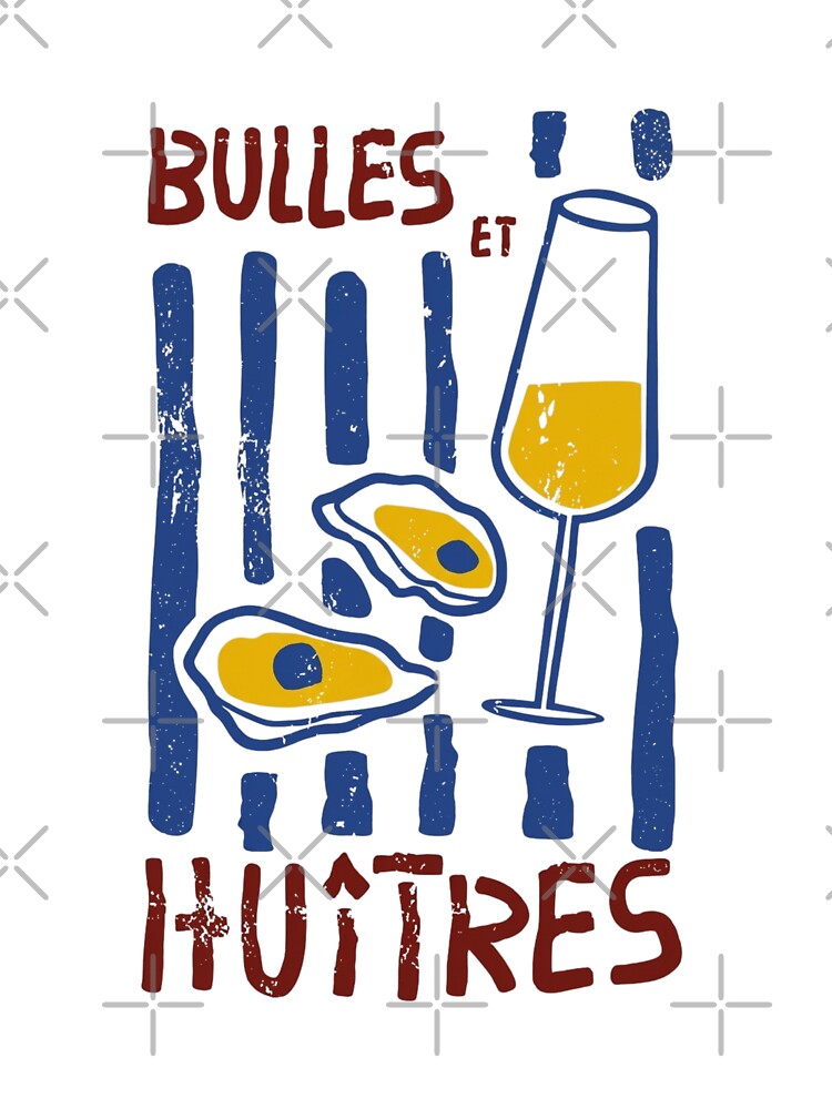 Bulles et Huîtres French Bistro Retro Illustration by HBDStudio