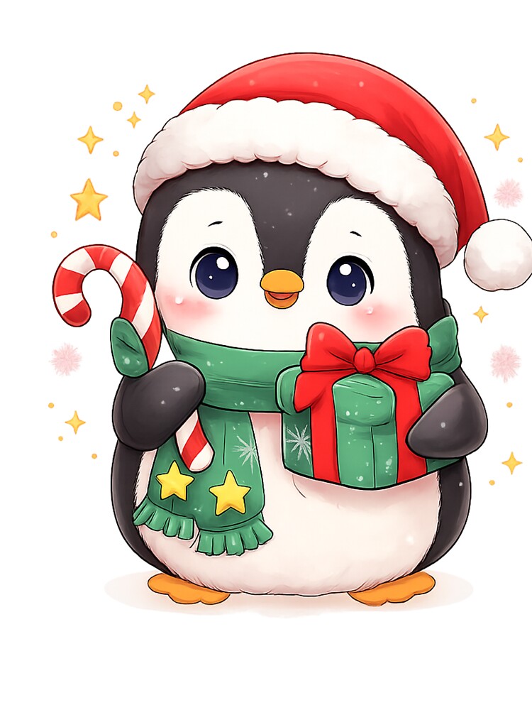 Kawaii Christmas Penguin – Cute Cozy Holiday Friend by kimkosovo