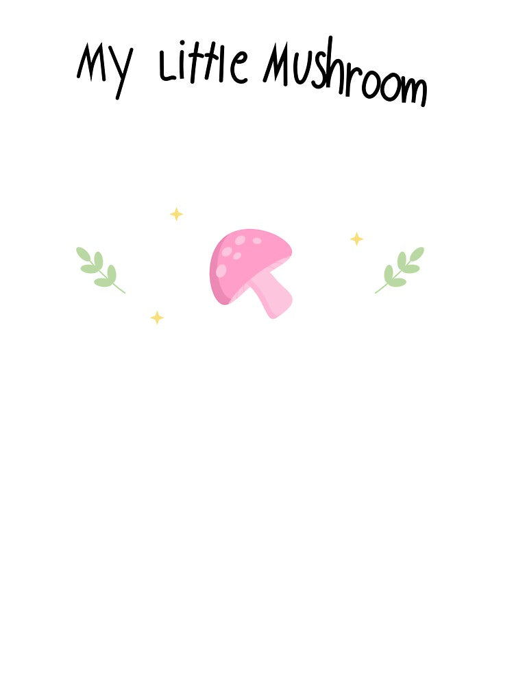 Cute Pink Pastel Mushroom with Leaves and Sparkles by MathuraPresent