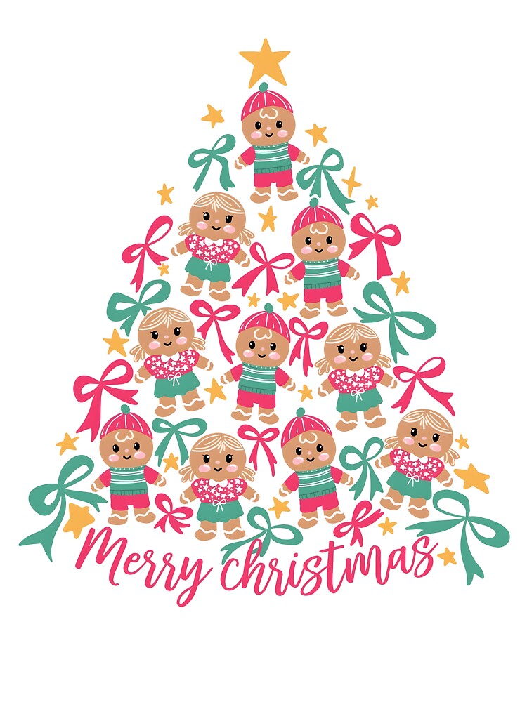 Retro Gingerbread Christmas Tree, Merry Christmas by Lukechapma