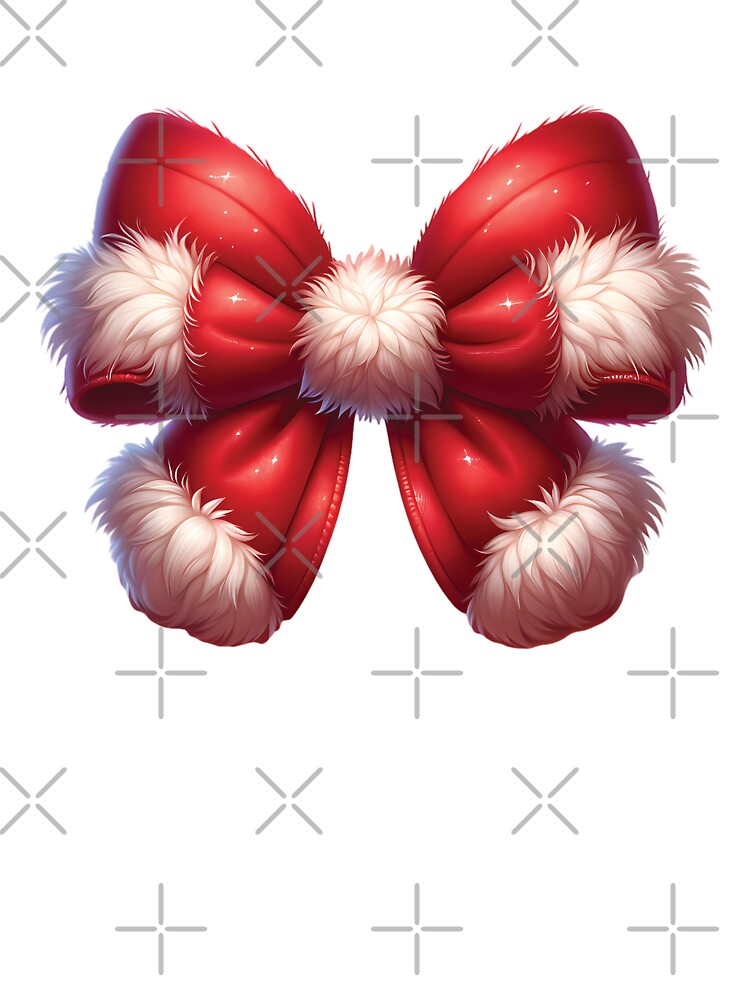 Cute Fluffy Red Christmas Bow Knot by DesignRealmX