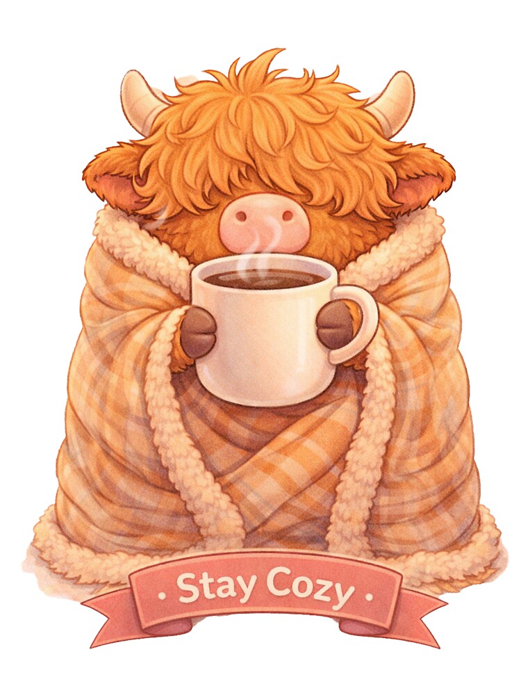 Stay Cozy – Highland Cow by Creative and Humorous Arts