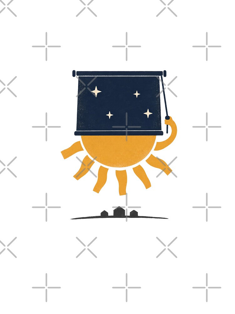 The Sun Closes Early - Surreal Winter Screenprint by Fawn Crafts