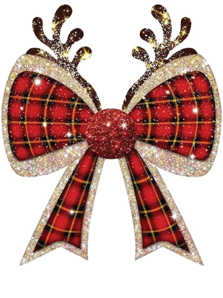 Coquette Bow - Glittery Christmas Plaid Design by Fernandink1