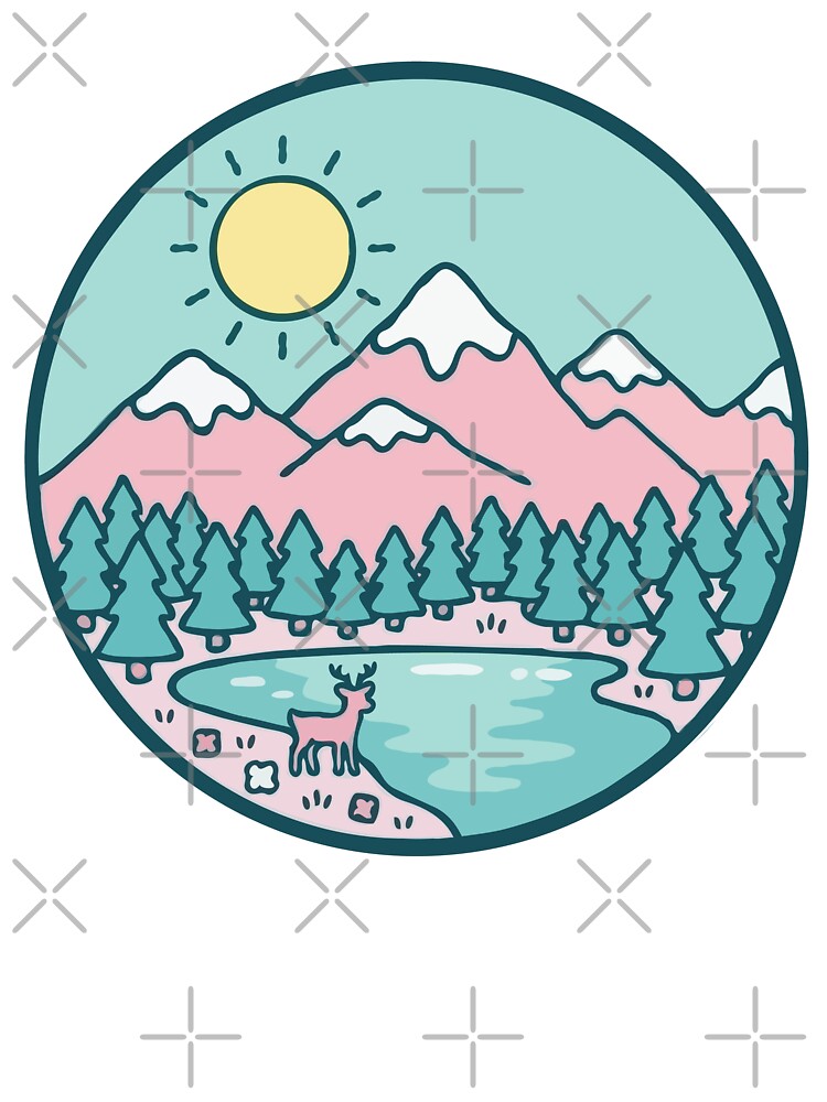 Pastel Mountain Deer by Gkinoki
