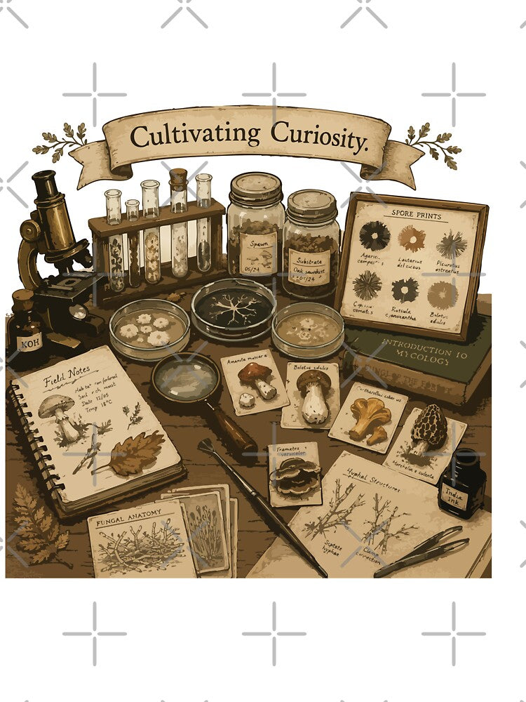 Cultivating Curiosity Mycology Study Mushroom by SimplePoDesign