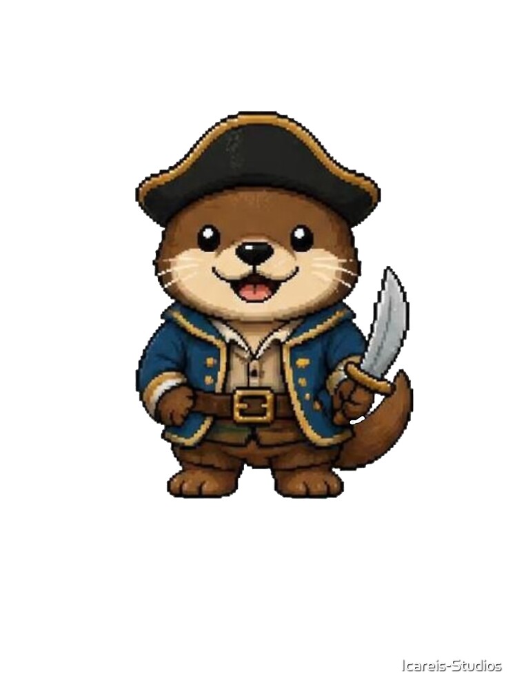 Pixel Pirate Otter | Cute Animal Gift by Icareis-Studios