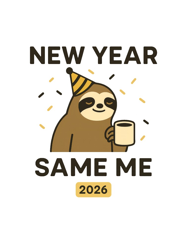 New Year Same Me 2026 – Funny Sloth Design by Ombrya