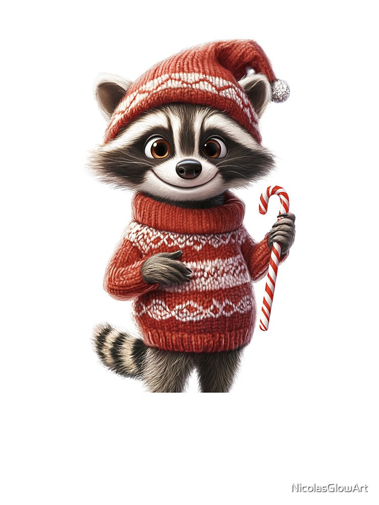 Adorable Christmas Raccoon by NicolasGlowArt