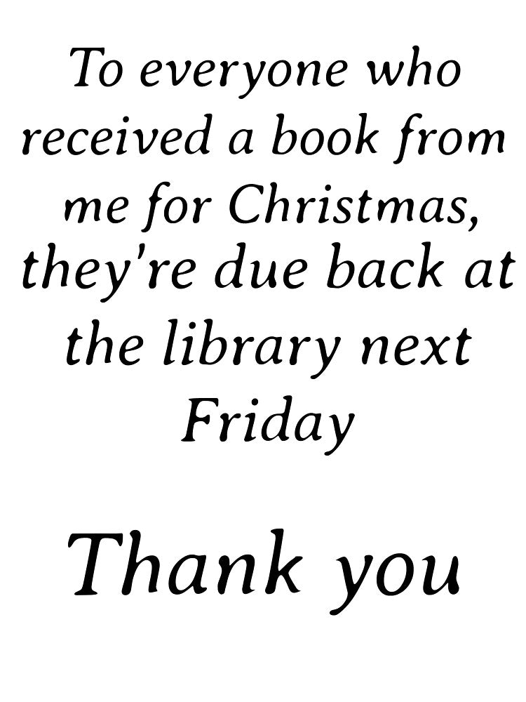 Christmas library presents return. Funny.Seasonal. by treesdesign
