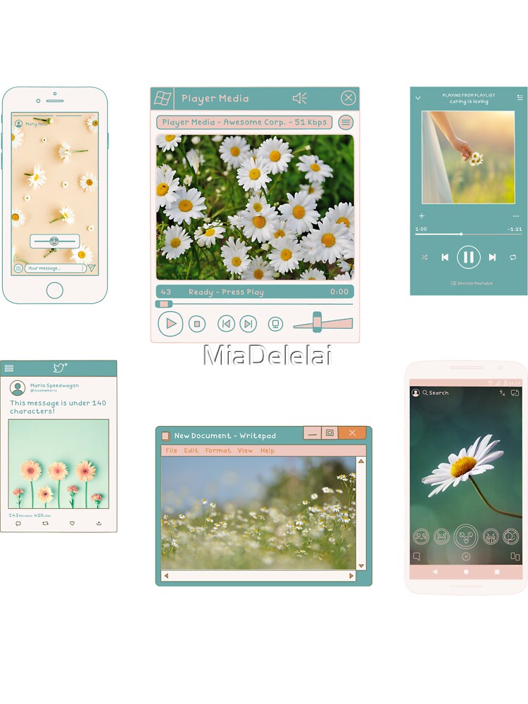Daisy Stickers Photography & Digital Art by MiaDelelai