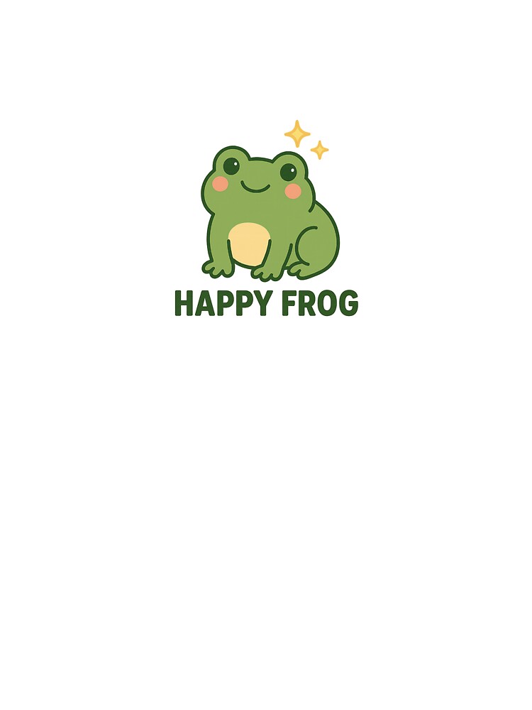 Kawaii Happy Frog – Cute Cartoon Frog with Stars by AmsaOza