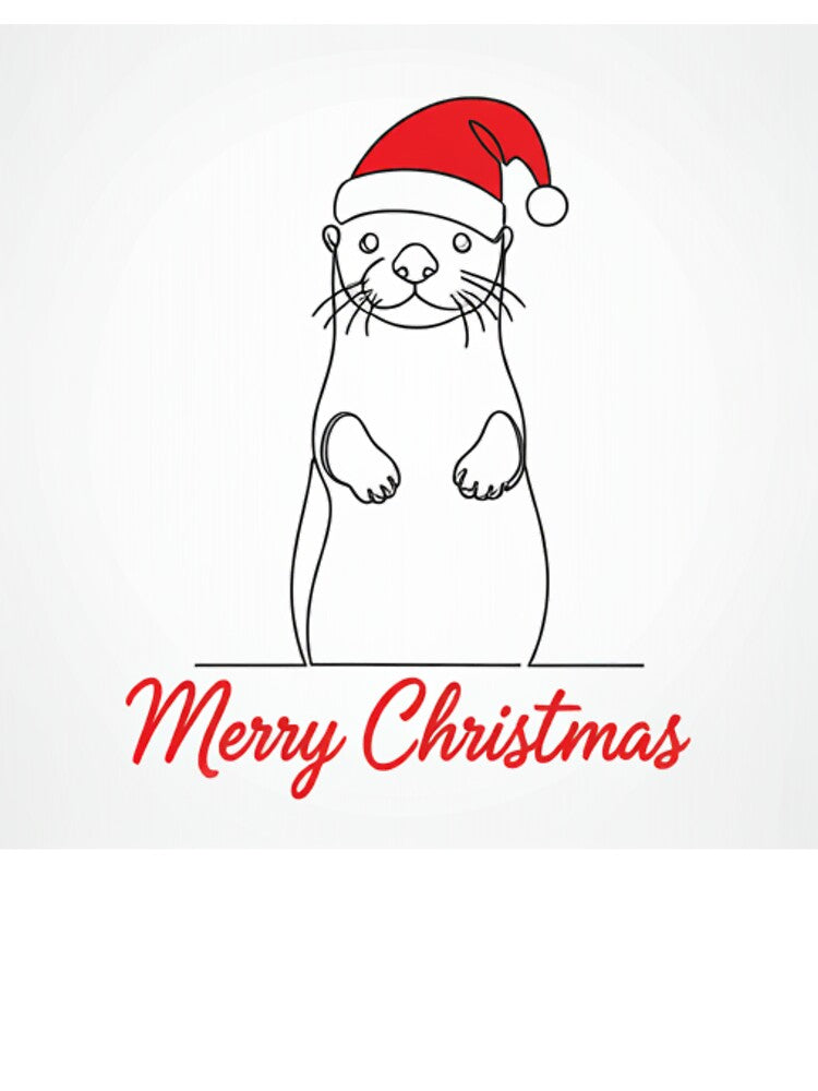 Sea Otter Merry Christmas Santa Hat by Outlandishrob