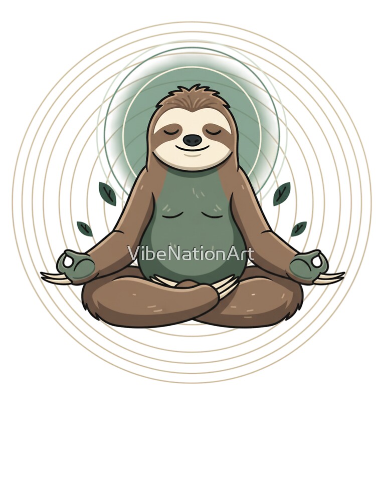 Zen Sloth - Meditating My Way to the Nice List by VibeNationArt
