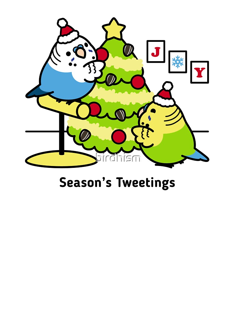 Season's Tweetings Chubby Budgies by birdhism
