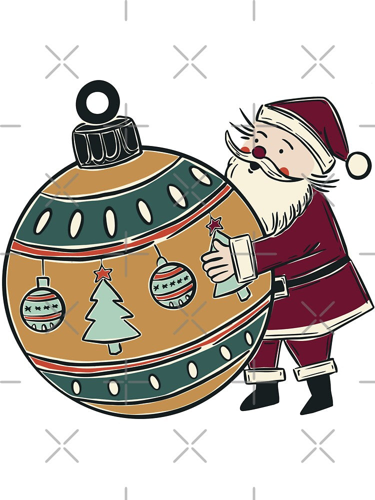 Santa Claus Hugging Christmas Ornament Deck The Halls by Claudia S. Design