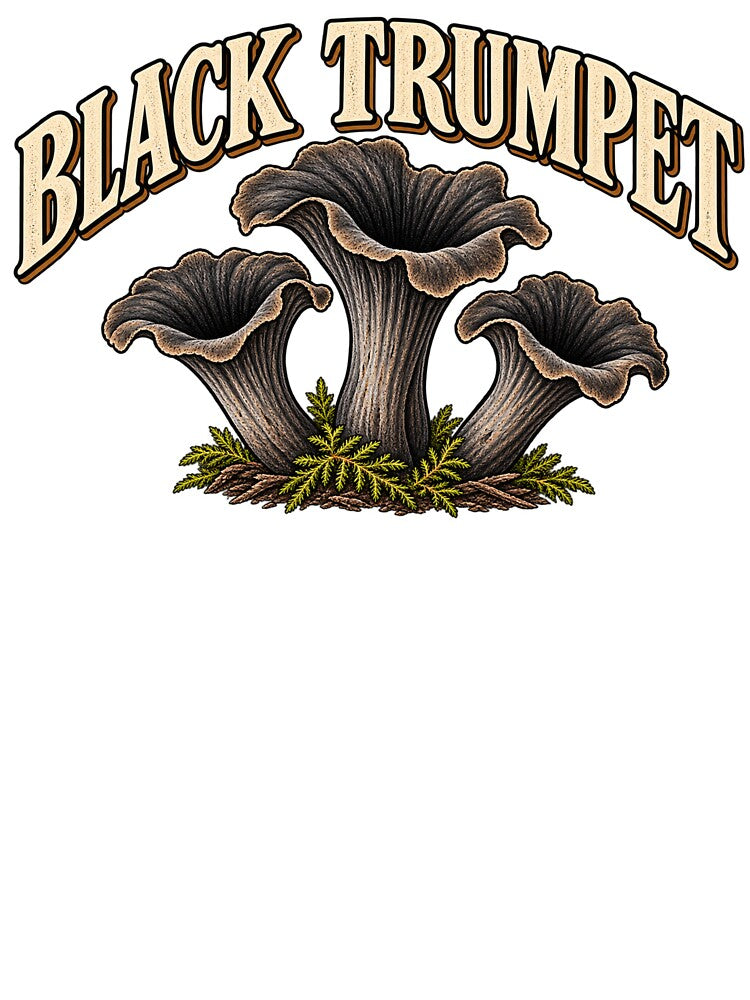 Black Trumpet Mushroom Vintage Foraging Design by OddHobbyClub