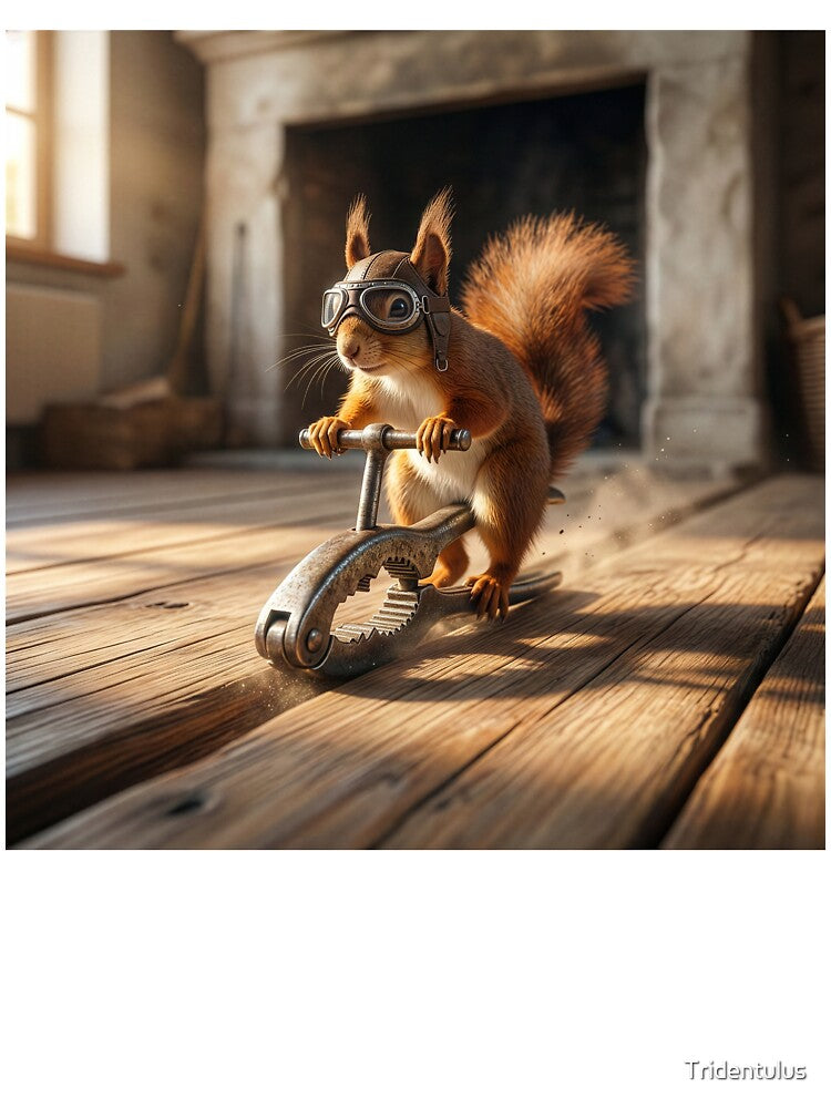 Red Squirrel Rides a Nutcracker by Tridentulus