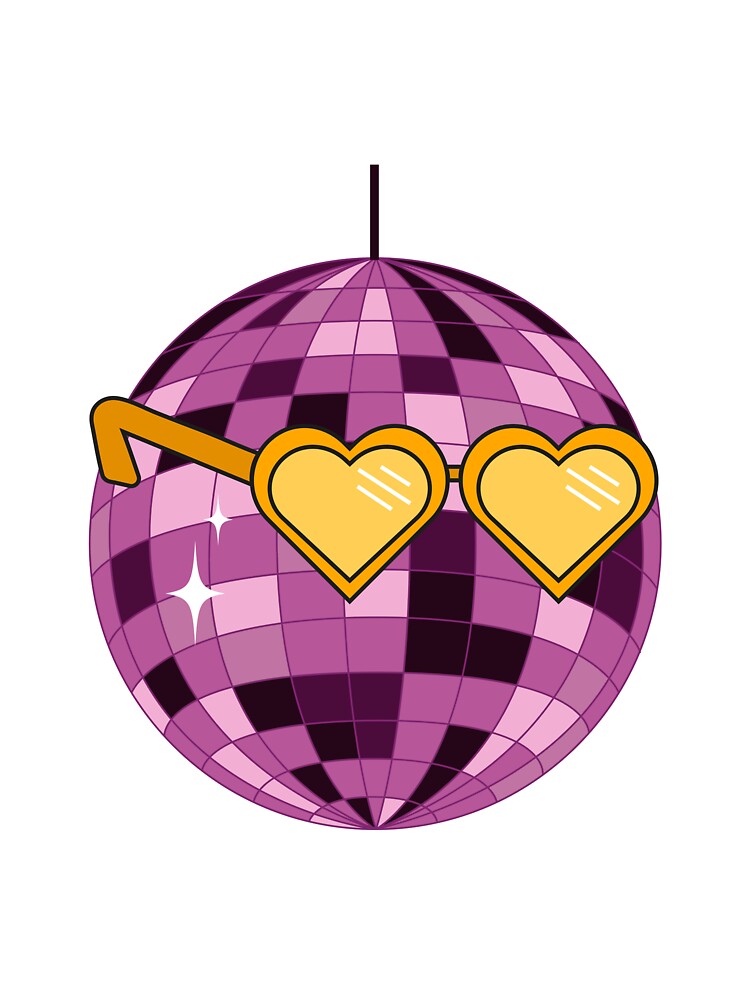 Disco ball, Mirror ball with heart shaped sunglasses by snadesign