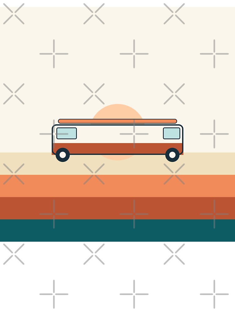 Retro Camper Van Sunset Scene by BondiDrift