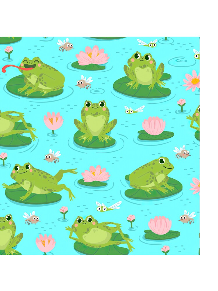 Frog On Water Lily Leaves by ConcorStore