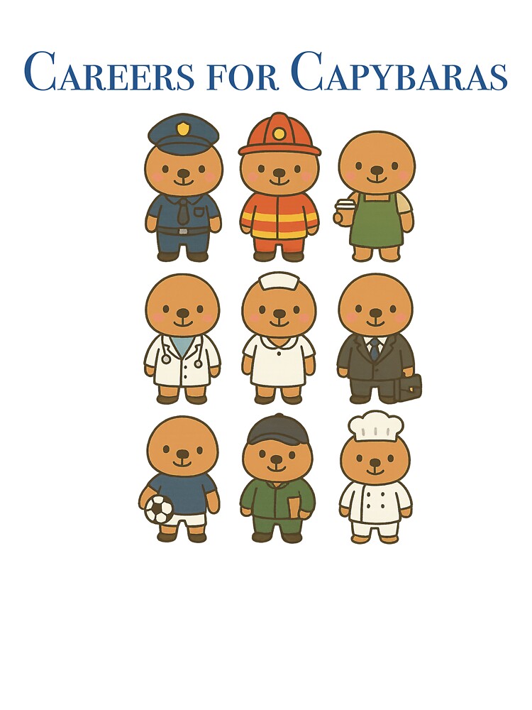 Careers for Capybaras Playful Kawaii Design by Pokah79