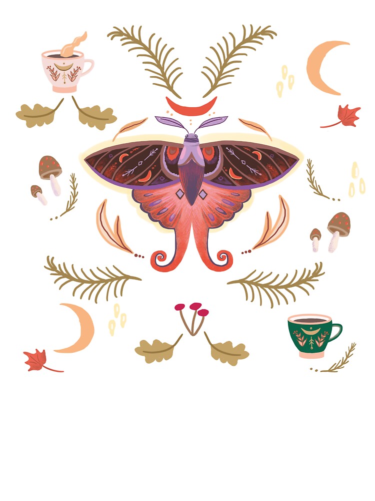 Mystical Autumn Moth Pattern by FaliushART