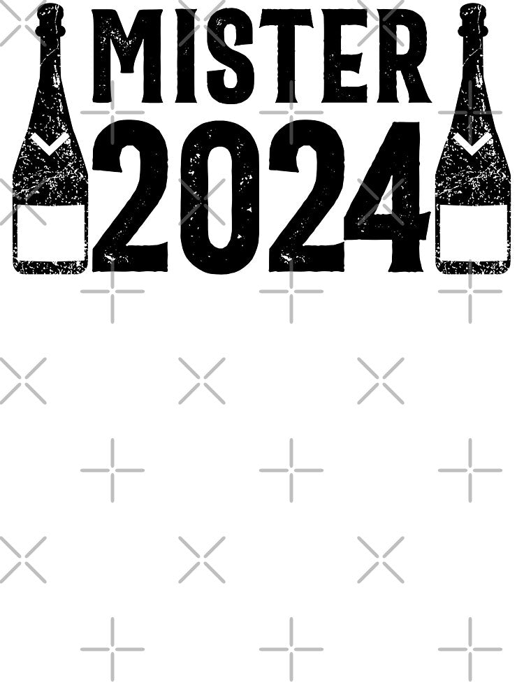 Mister 2024 - Men's New Year 2024 Celebration Party (Distressed Black Design) by Spiprinto
