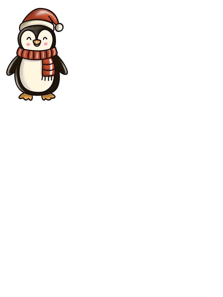 Cute Penguin with Red Winter Hat Illustration by CinthyaNovae