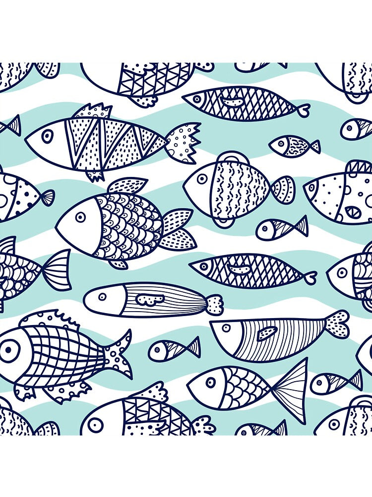 Fish Simple Illustration Wave Background by HauckClothing