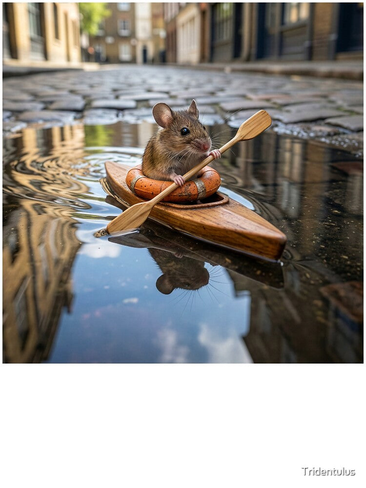 Mouse Paddles a Puddle by Tridentulus