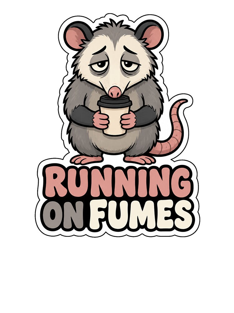 Opossum Gift - Running On Fumes Tired Coffee by RedRubyBubble