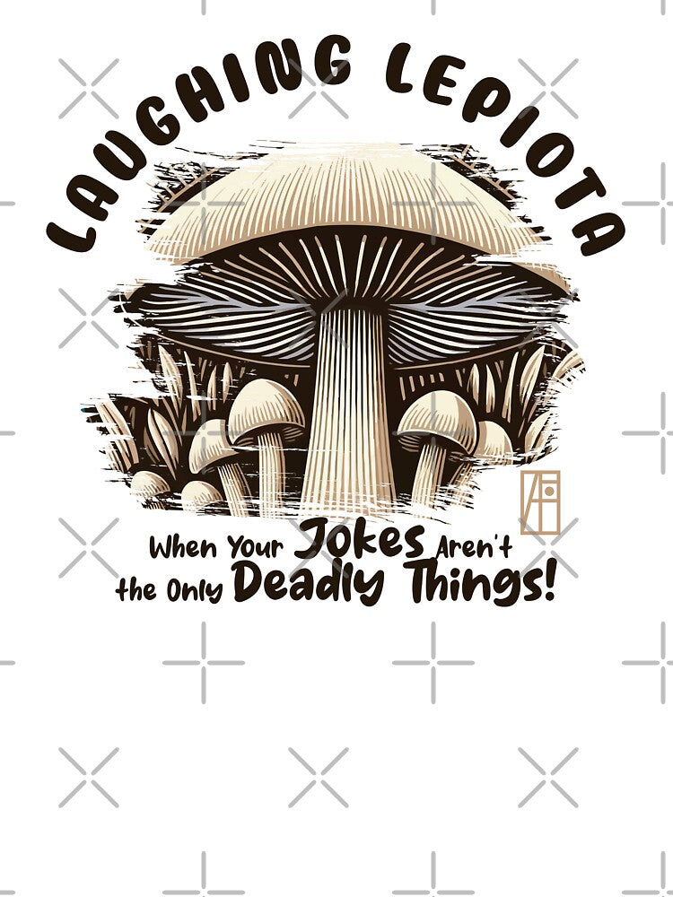 MUSHROOMS - Laughing Lepiota: When Your Jokes Aren't the Only Deadly Things! - Mushroom Hunter -Toadstool by ArtProjectShop